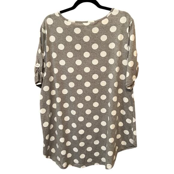 Lularoe Morgan Flare Tee White & Gray Size 2XL - Picture 2 of 5